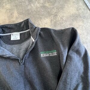 Sothwestern Michigan College Sweatshirt CHAMPION Men's 2XL Gray Fleece Pullover